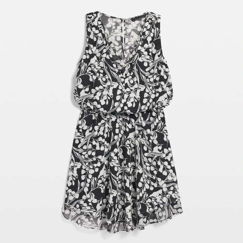 White House Black Market Floral Layered Sleeveless V-neck Mini Dress 00 - Picture 1 of 16